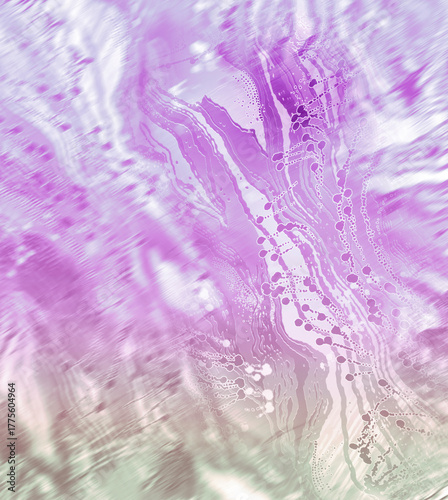 Abstract background. Graphics and watercolor with a beautiful gradient. Professional landscape drawing, imitation of mountains, and a lake. Creative lines and dots. For your design and card