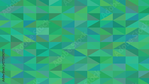 Seamless pattern of geometric shapes in varying shades of green
