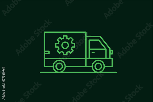 truck settings illustration in flat style design. Vector illustration.	
