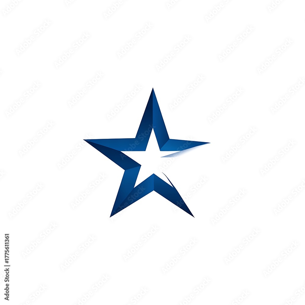 Obraz premium Blue Star Logo with Photo White Inner Glow and Shadow Effect 4afe stock