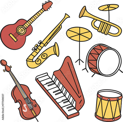 set of musical instruments