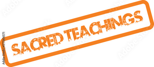 Sacred teachings concept stamp for spiritual wisdom knowledge and learning education materials