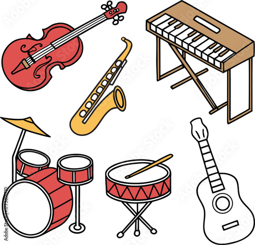 set of musical instruments