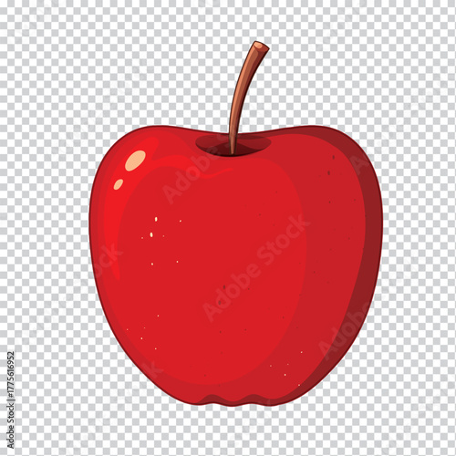 A vibrant and versatile vector illustration of a ripe red apple perfect for use in various design projects and applications