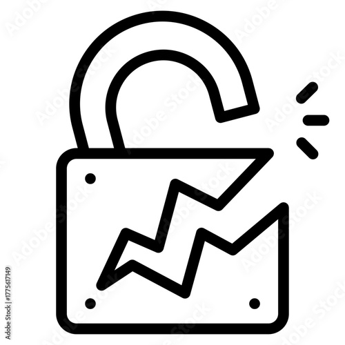 Security breach icon in vector illustration