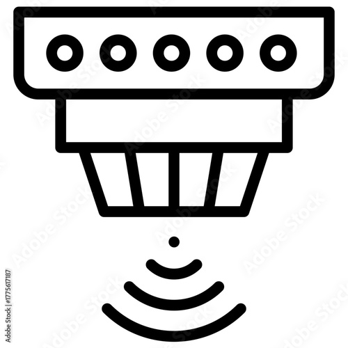 Smoke fire alarm icon in vector illustration