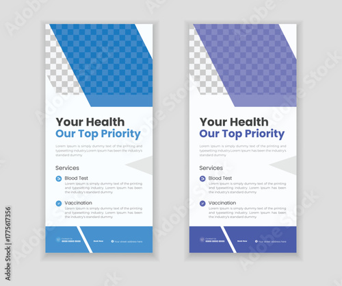 Medical Healthcare Roll-Up Banner Design Template