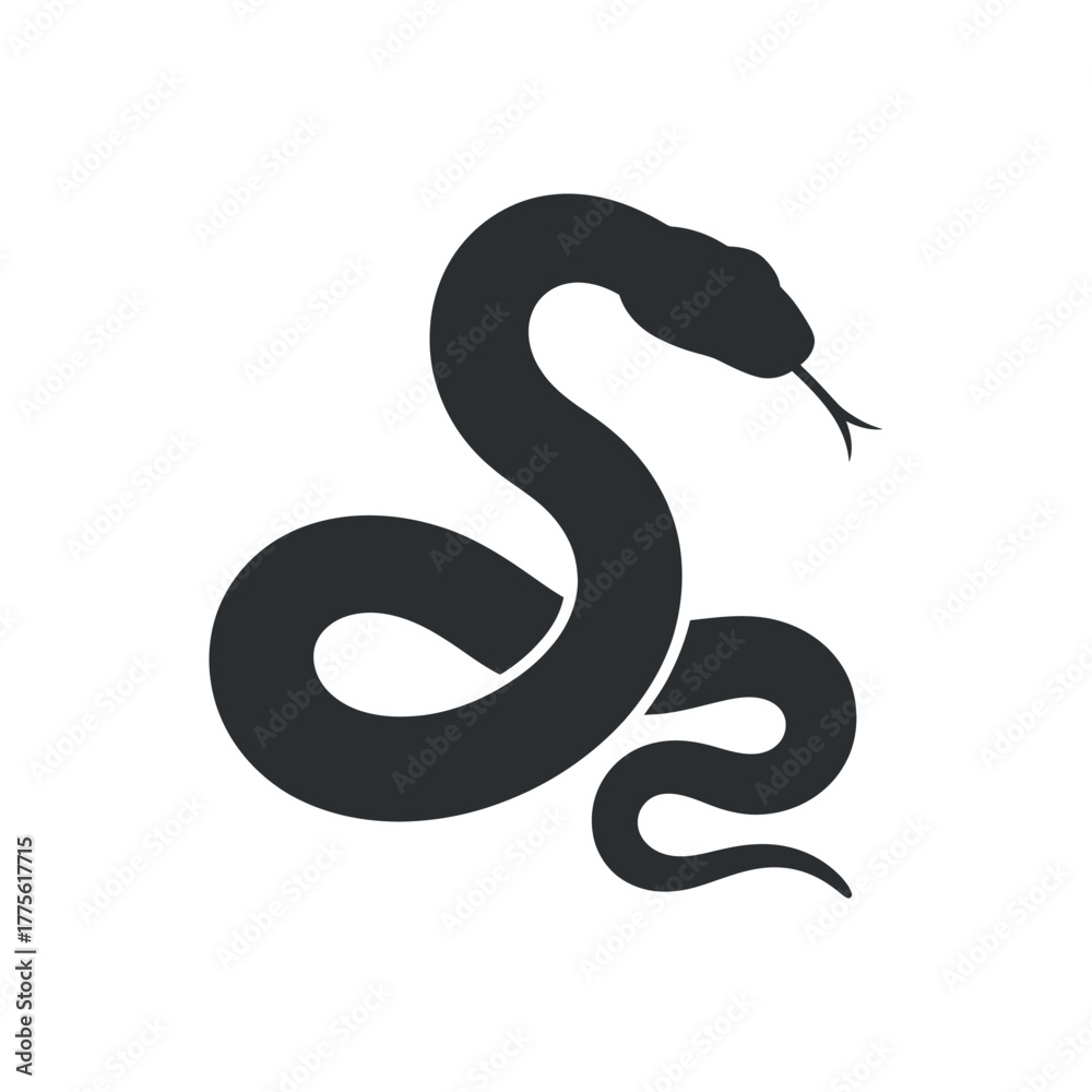 Fototapeta premium Snake Silhouette Illustration Reptile Wildlife Serpent Vector