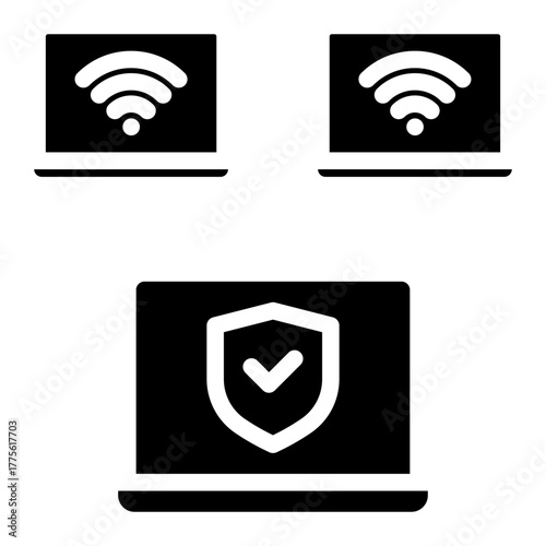 Security protocol  icon glyph style vector illustration