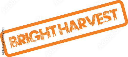 Vibrant orange bright harvest stamp representing abundance prosperity and successful outcomes