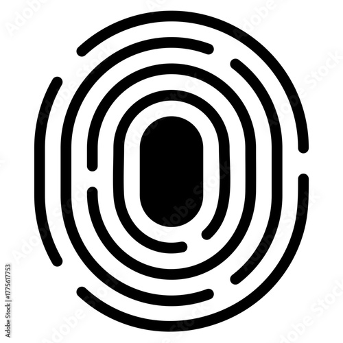 Fingerprint icon glyph style vector illustration