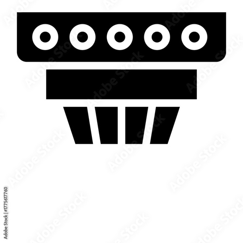 Smoke fire alarm icon glyph style vector illustration