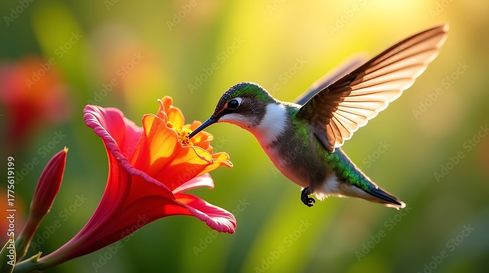 Fototapeta premium Hummingbird: Jewel of the Tropical Garden