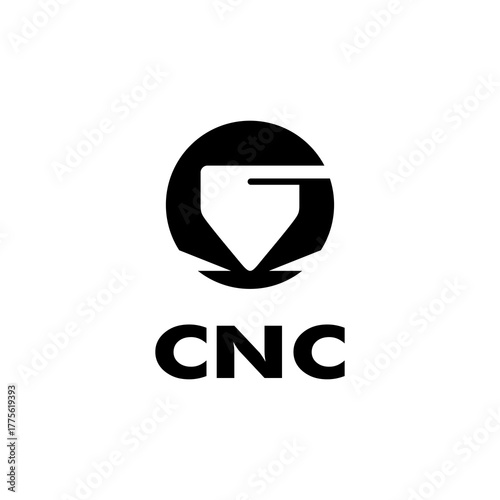 CNC machine illustration logo design, abstract, laser beam sparks, laser cutting, metalworking, element, machining, computer, stainless, modern, industrial, engineering, symbol, sign, laser, cutting