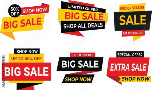 Flash Offer and Mega Sale Promotion Banners Collection for Marketing Use