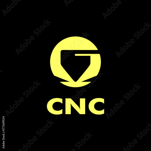 CNC machine illustration logo design, abstract, laser beam sparks, laser cutting, metalworking, element, machining, computer, stainless, modern, industrial, engineering, symbol, sign, laser, cutting