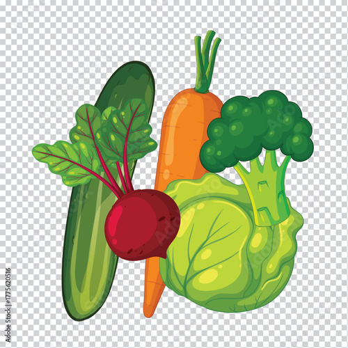 Vibrant and versatile vegetable illustration with bold colors and clean lines suitable for various design applications