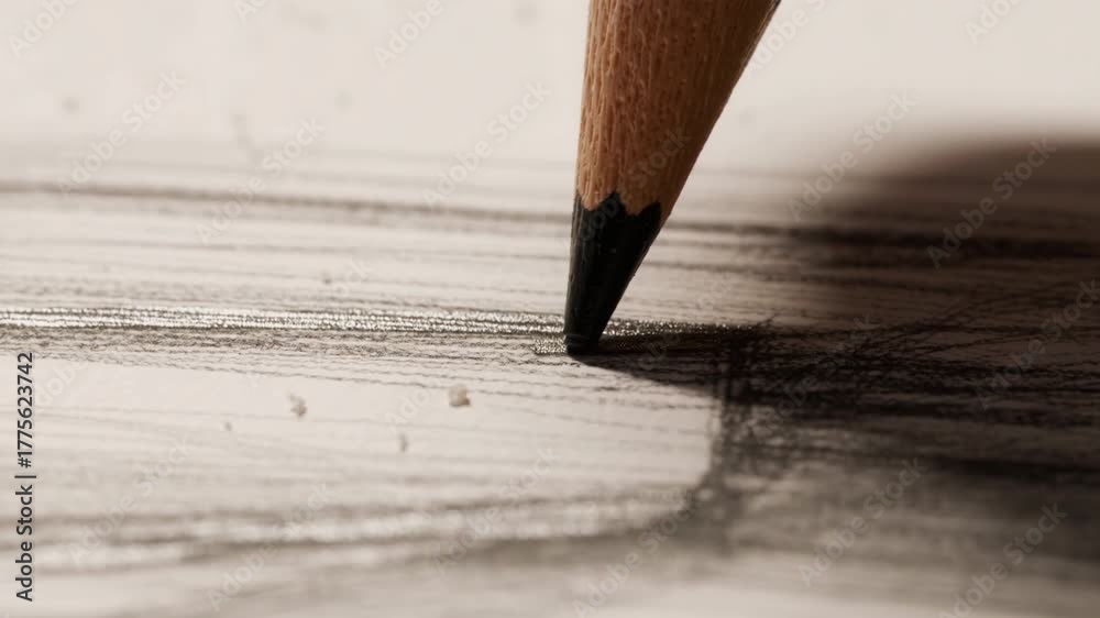 A person is practicing pencil drawing techniques in a quiet studio, focusing on shading and lines. The atmosphere is calm and creative, perfect for honing artistic skills