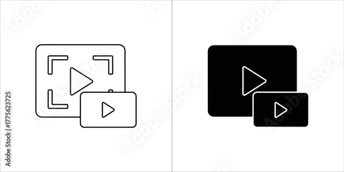 Video player icons representing playback and screen recording
