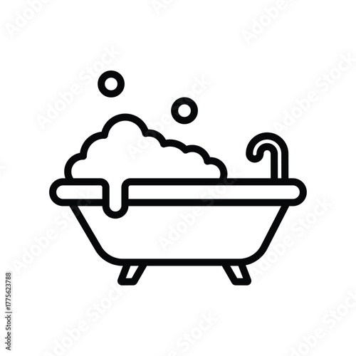 bathtub icon in trendy flat design