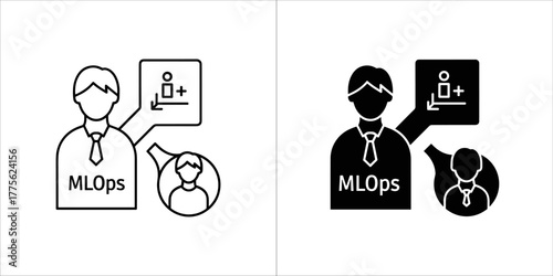 Mlops concept with user and data growth icons