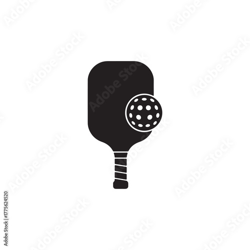 Black and White Sport Logo for Pickleball