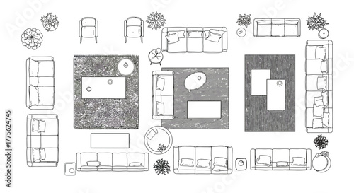 plan view furniture layout creating interior design floorplan for architects  interior designers planning residential spaces with furniture placement