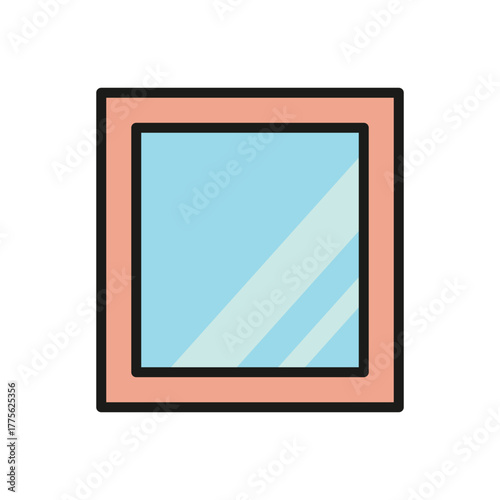 mirror icon in trendy flat design