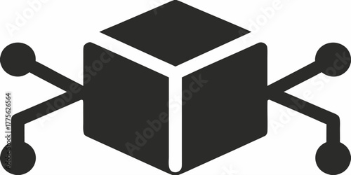 Sleek blockchain technology icon for digital solutions, symbolizing secure data networks and modern connections in a scalable vector graphic design