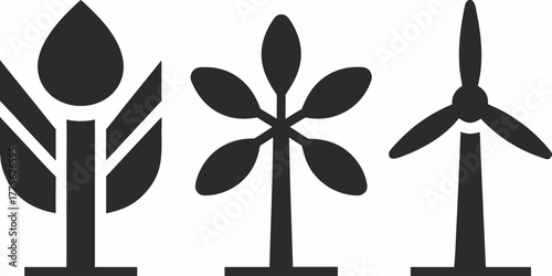 Sustainable energy solutions, growing trees, wind power, environmental responsibility, conservation, eco-friendly choices for a healthier planet