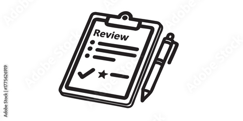 Performance review clipboard icon vector