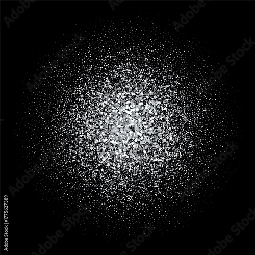 Splash of white circles on a black background. eps 10