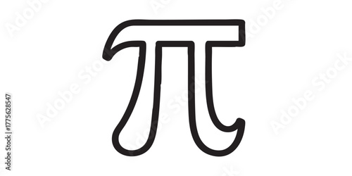 
Pi symbol outline icon vector