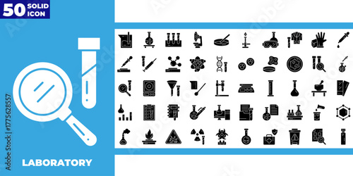 Laboratory glyph icon pack