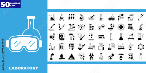 Laboratory duotone icon pack
