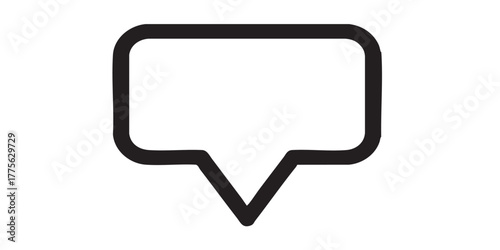Notification bubble outline icon vector