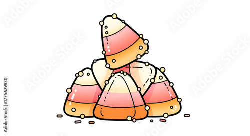 Halloween candy corn illustration, vector graphic sweet treat design