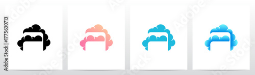 Clouds Forming Letter Initial Logo Design A