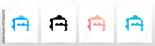 Clouds Forming Letter Initial Logo Design B