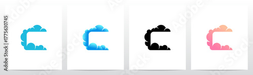 Clouds Forming Letter Initial Logo Design C