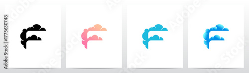 Clouds Forming Letter Initial Logo Design F