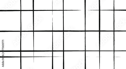 Abstract image of black lines forming a grid pattern on a white background, creating a simple geometric design.