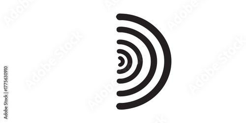 Oscillating pressure wave icon vector