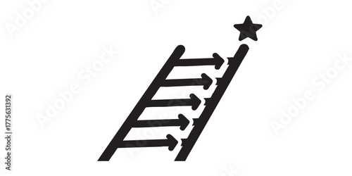 Promotion advancement stairs ladder icon vector