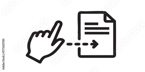 Move drag document action icon vector