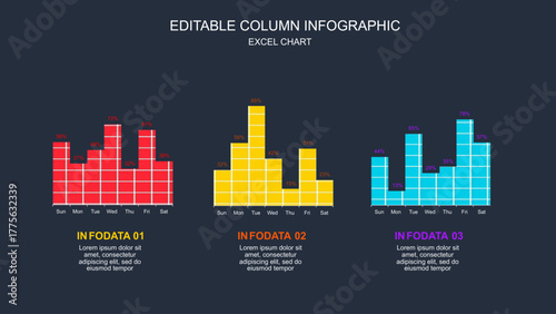 Editable Column Infographic Excel Chart for Data Presentation
