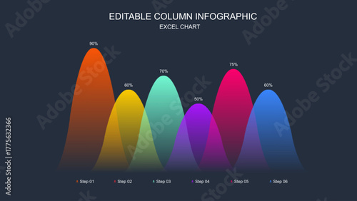 Colorful Gradient Column Infographic for Data Visualization
