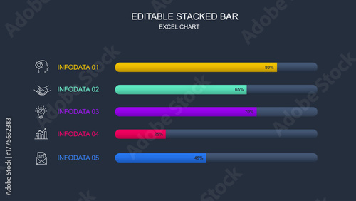 Editable Column Infographic Excel Chart for Data Presentation