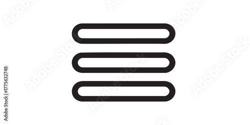 Menu hamburger outline icon vector