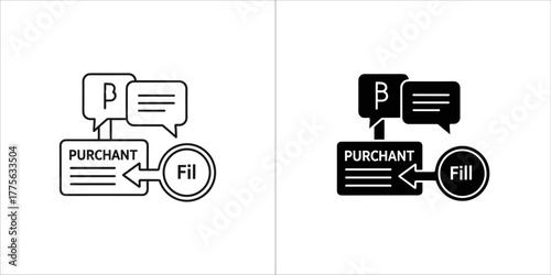 Icon representing a purchase or transaction with a fill option